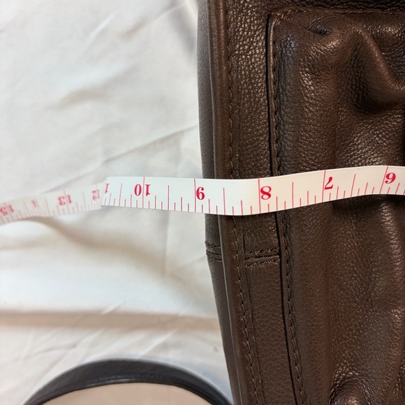 Fossil Classic Genuine Leather Satchel Crossbody Bag Brown - Picture 9 of 14